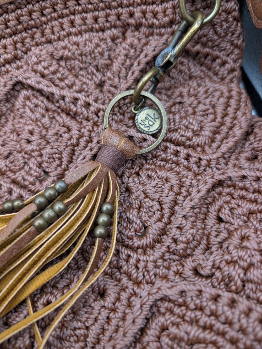 The Sak Lucia Crossbody Brown Crochet